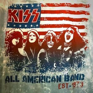 kiss // all american band 1973 tee tshirt music 2X